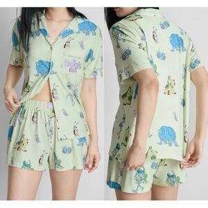 Disney Pixar A Bugs Life Boyfriend Shorts Pyjama Set Set Size M New